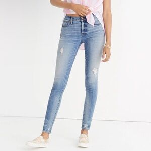 MADEWELL 9" High Rise Skinny Jeans Destructive Hem
